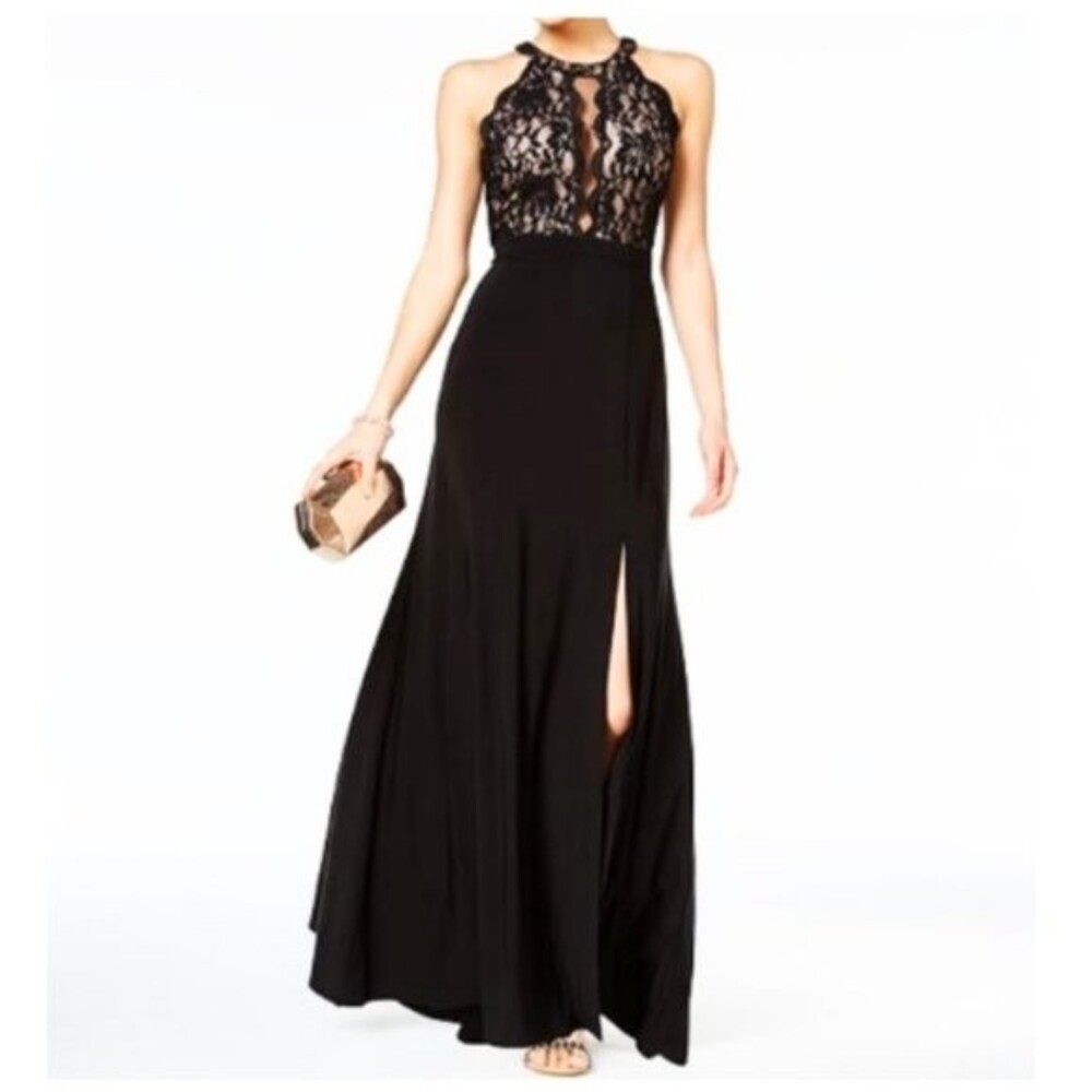 Morgan & Co.- Junior's Sequins Maxi Formal Prom Dress  Size 7-Juniors